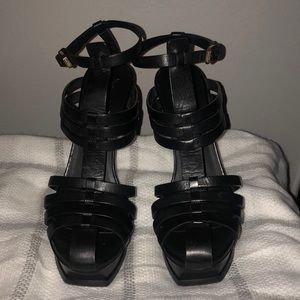 YSL gladiator platform heel.